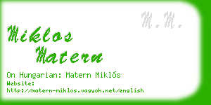 miklos matern business card